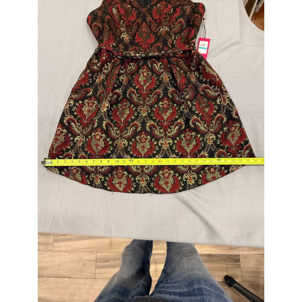 Vince Camuto Dress Womens 16 Multicolor Damask Jacquard Fit & Flare Cocktail NWT - Picture 4 of 10